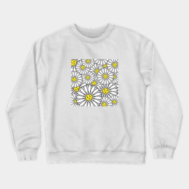 Daisy Flowers Pattern Crewneck Sweatshirt by theDK9